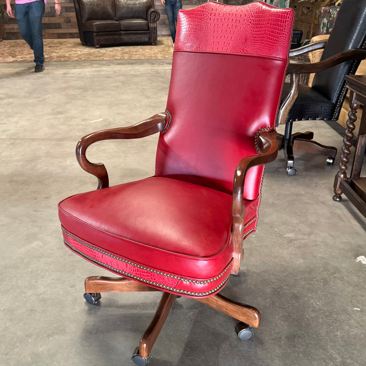 Old Hickory Red Croc Office Chair