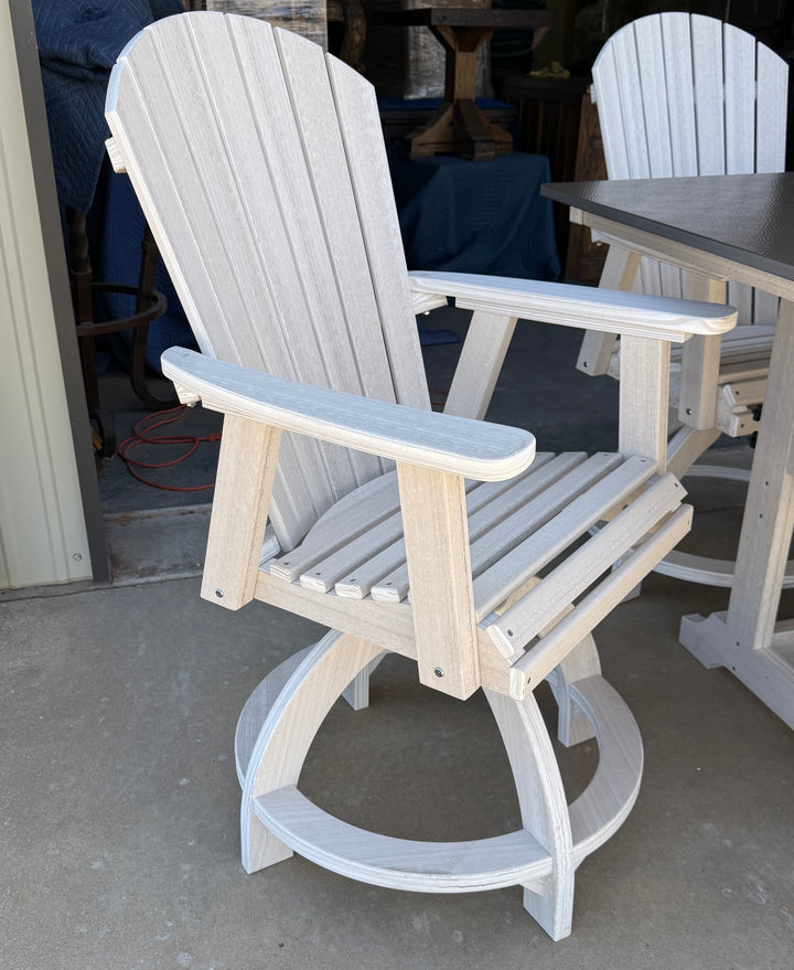Hammered Bronze and Seashell Outdoor Dining Set - 6 Chairs with Table