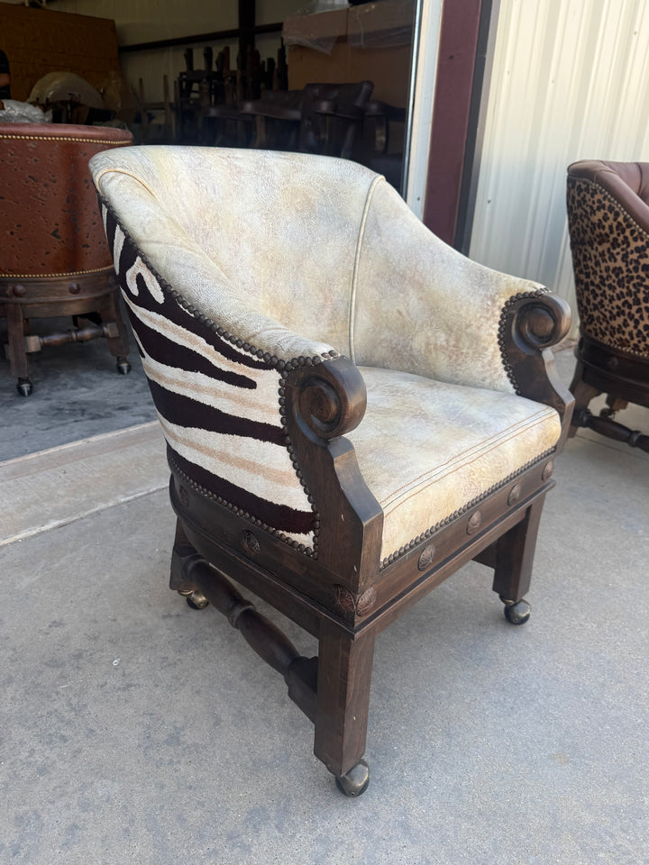 Kurczyn Western Leather Game Chairs (6-Piece Set)