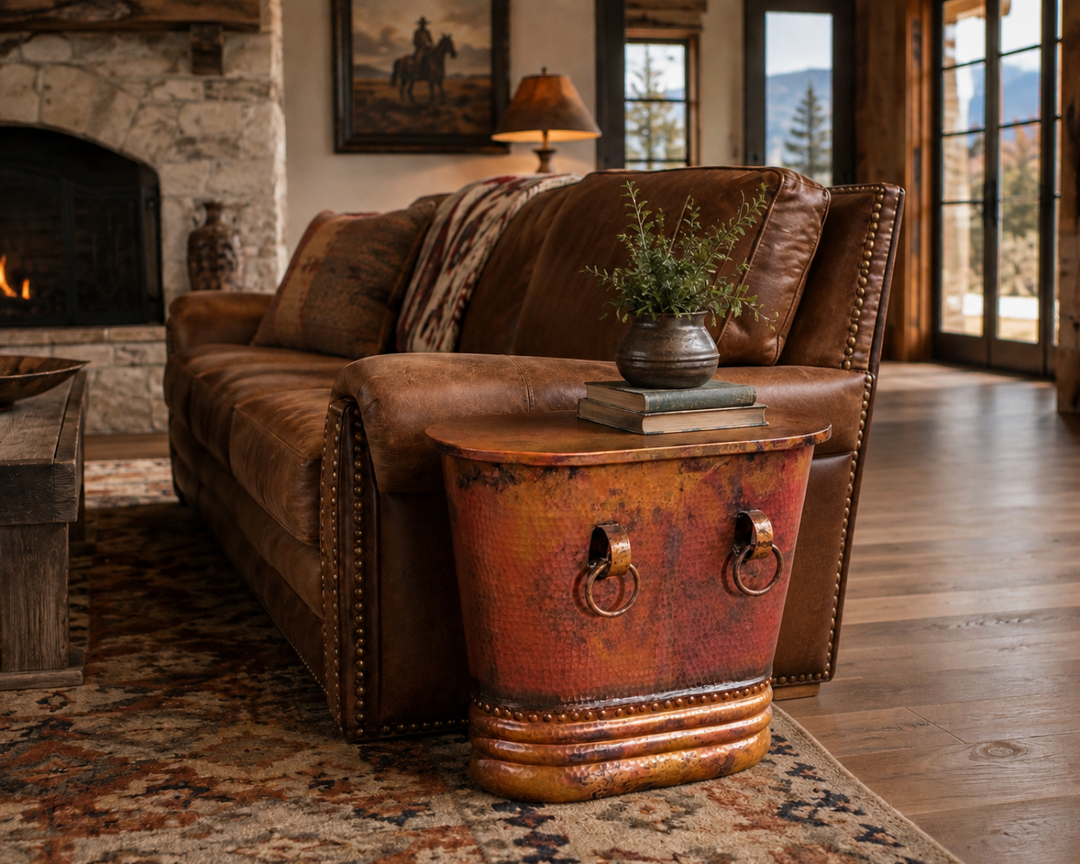Copper Drum End Table