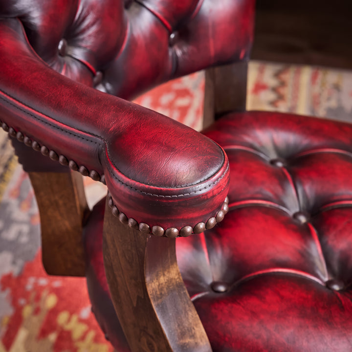 Adobe Coral Leather Bar Stool