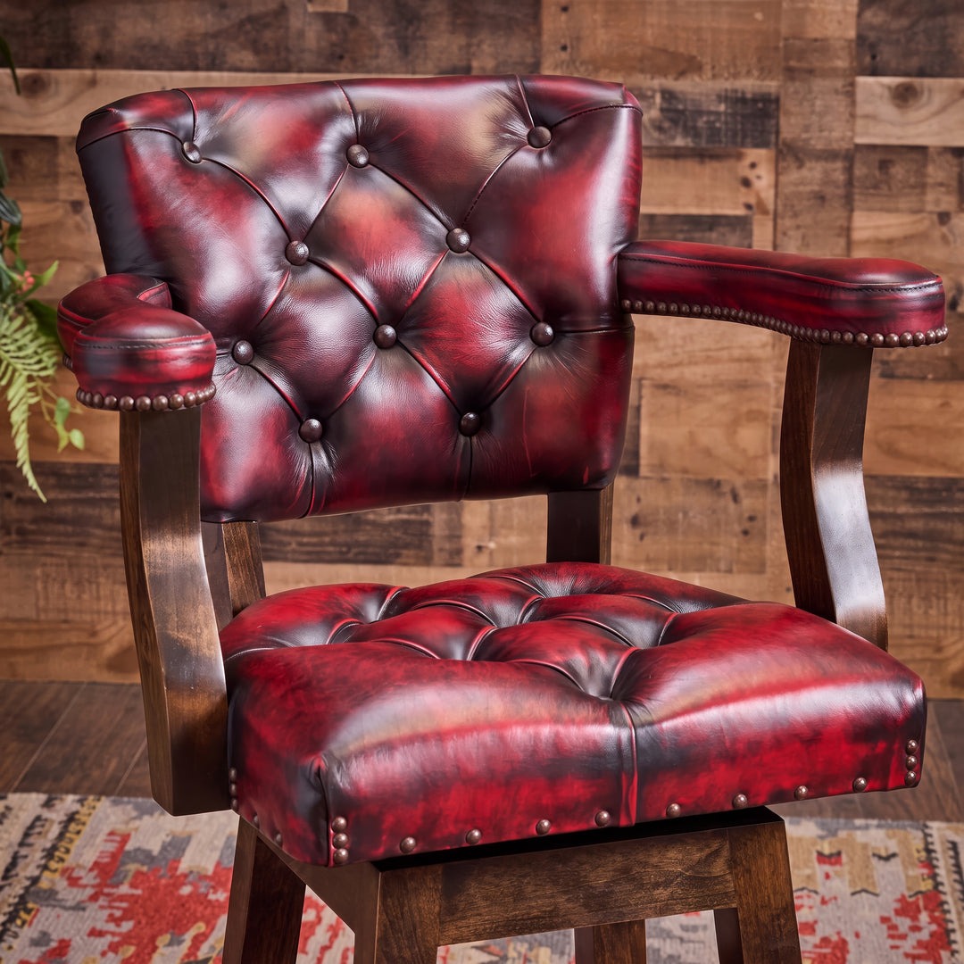 Adobe Coral Leather Bar Stool