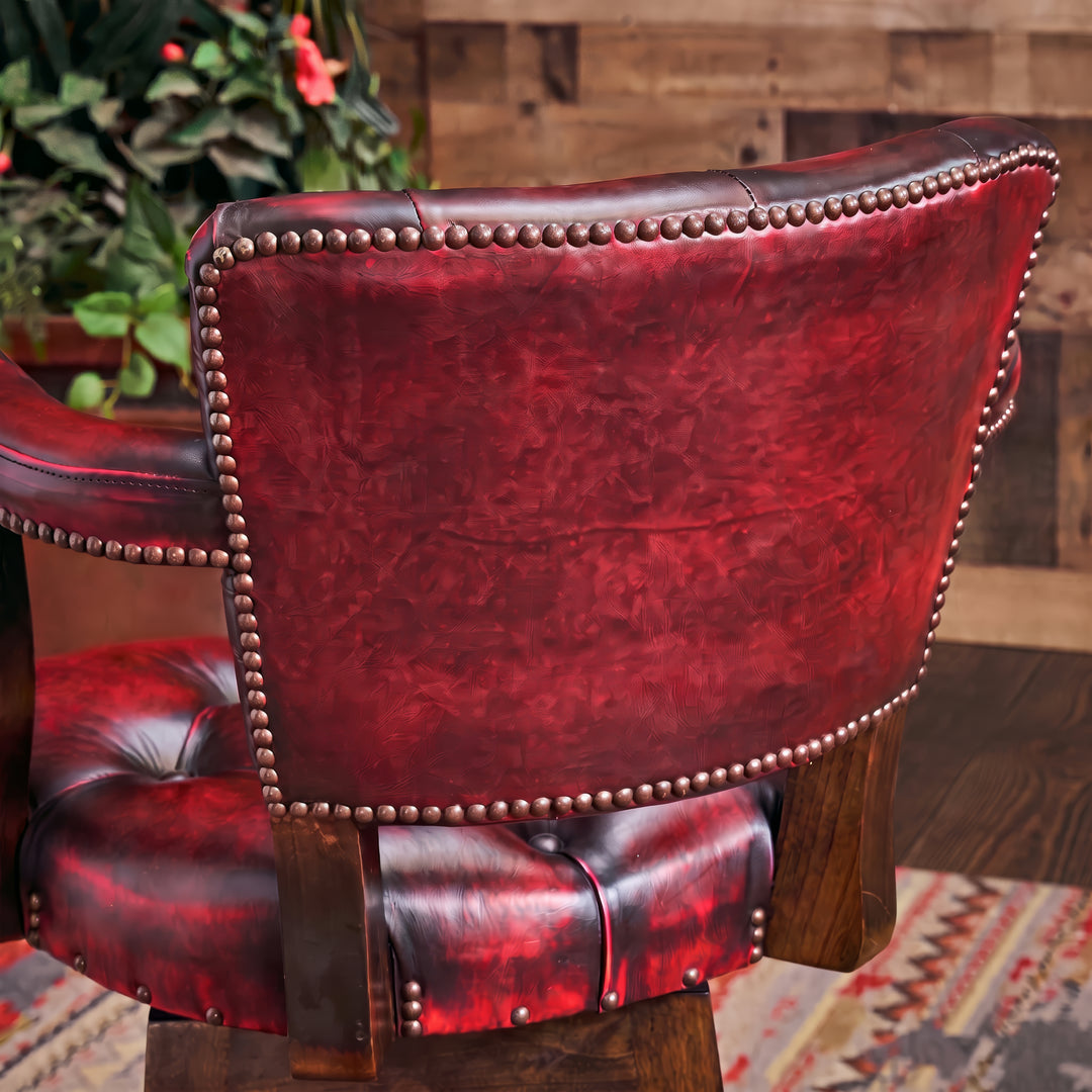 Adobe Coral Leather Bar Stool