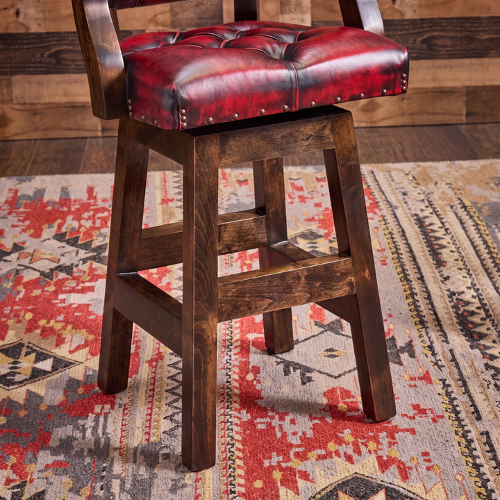 Adobe Coral Leather Bar Stool