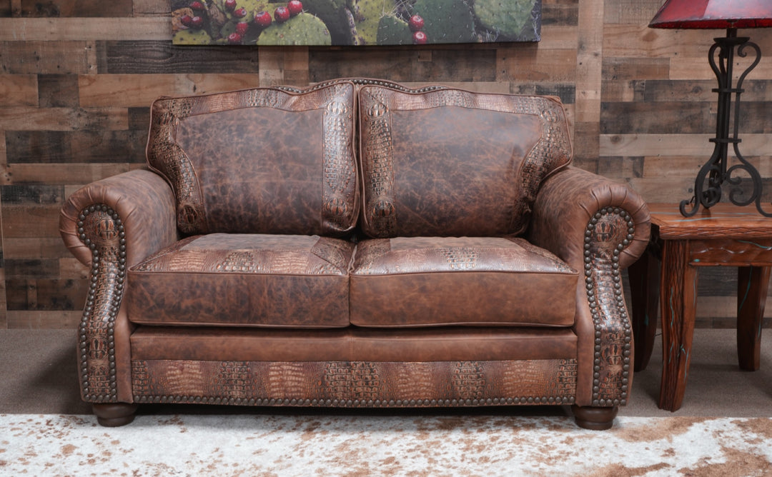 Tucker Distressed Leather Sofa, USA Made