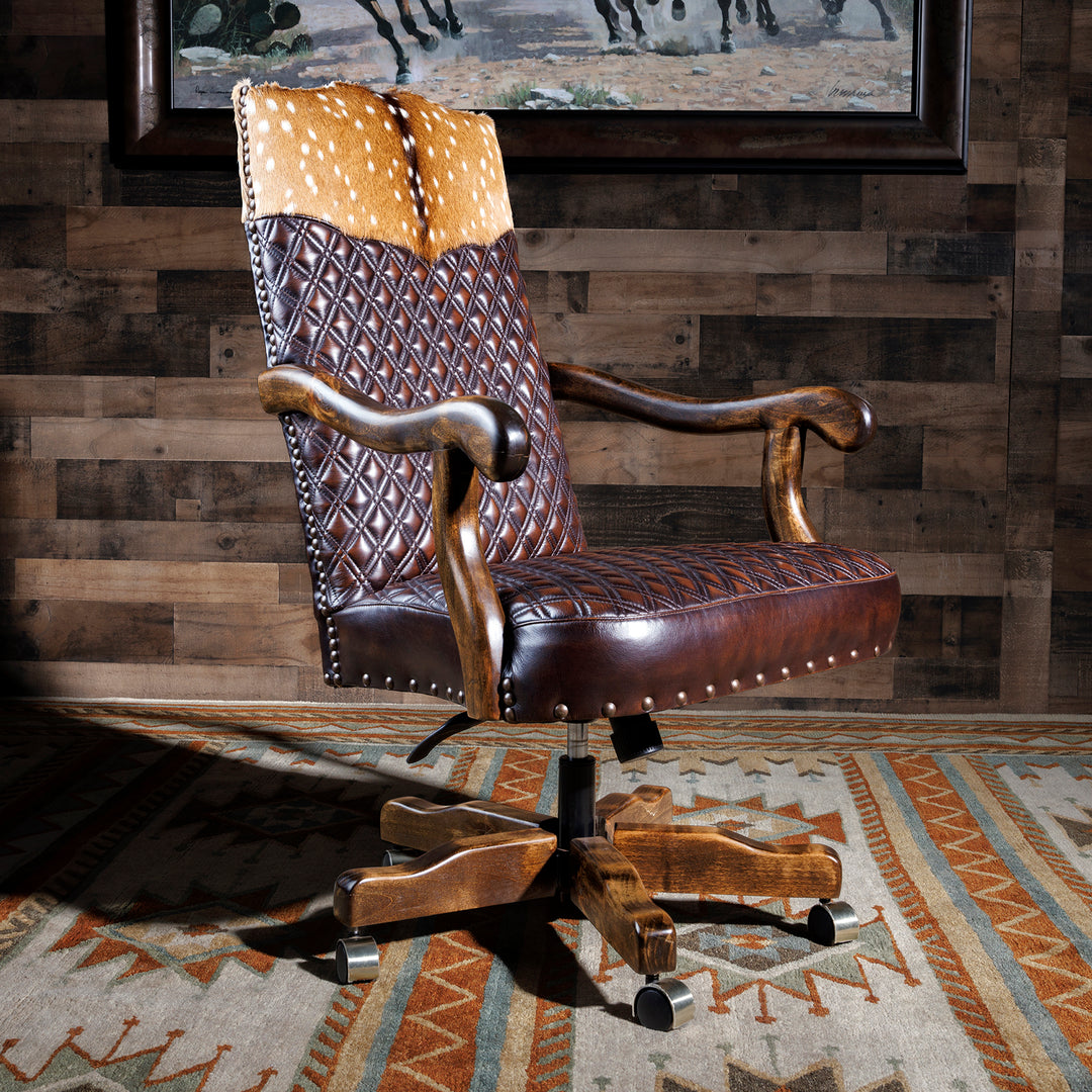 Bowie Western Leather Office Chair – Hat Creek Interiors