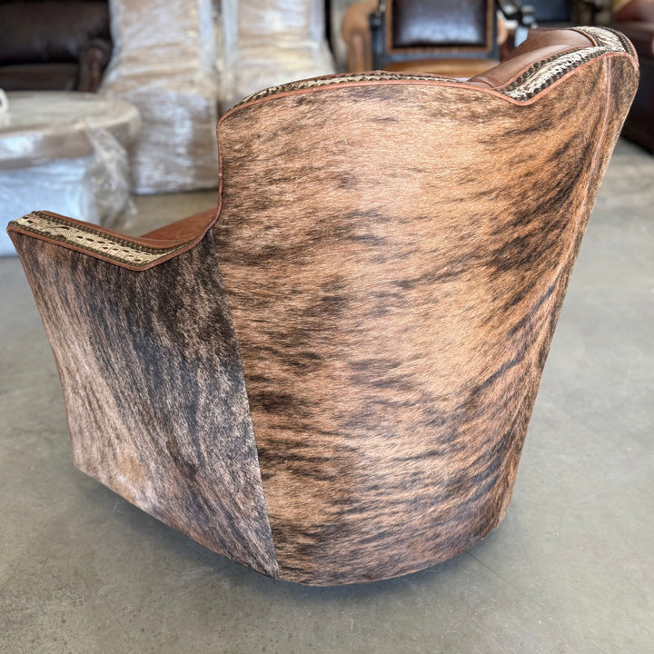 Tuscany Croc and Cowhide Swivel Glider Chair