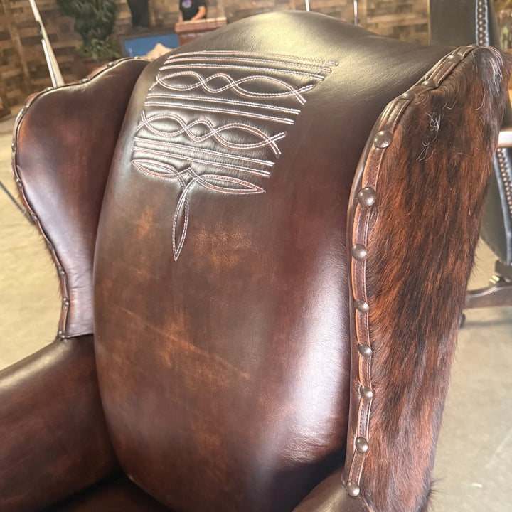 Chisum Boot-stitch and Cowhide Office Chair