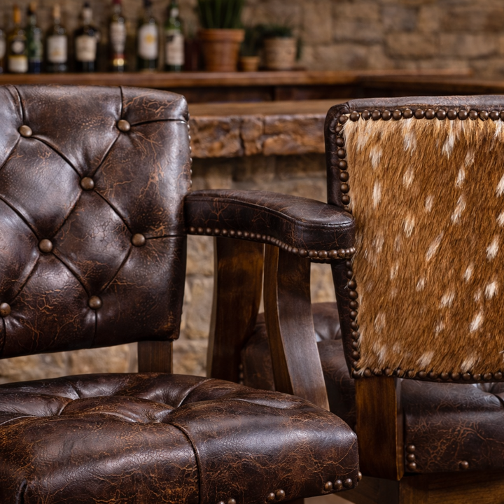 Wichita Axis Leather Bar Stool