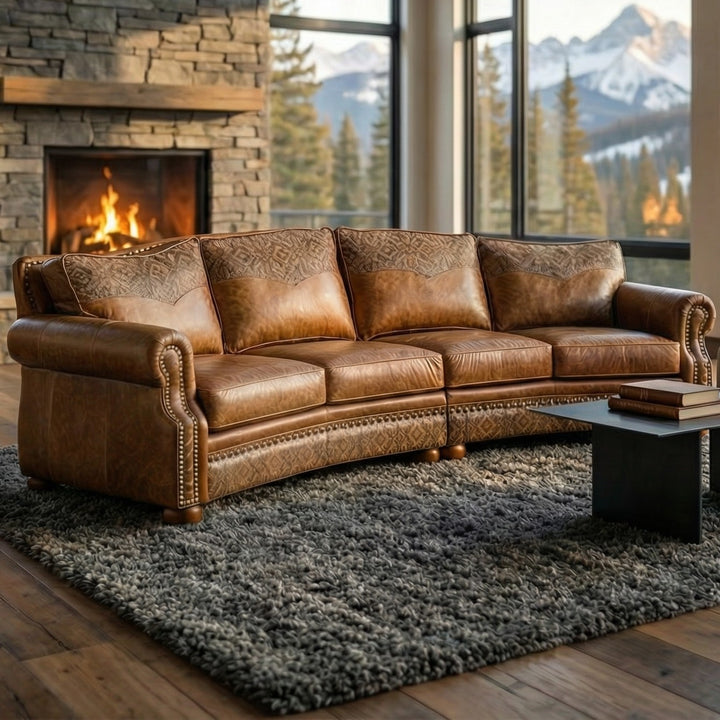 Bosque Curved Leather Sofa