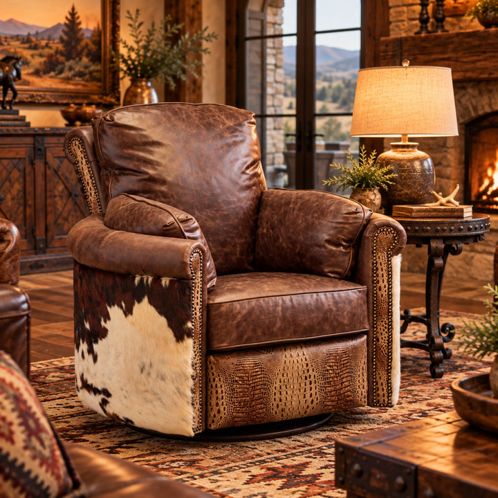 Brushy Creek Cowhide Snug Recliner