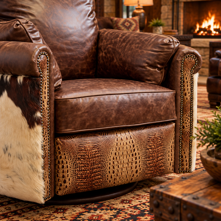 Brushy Creek Cowhide Snug Recliner