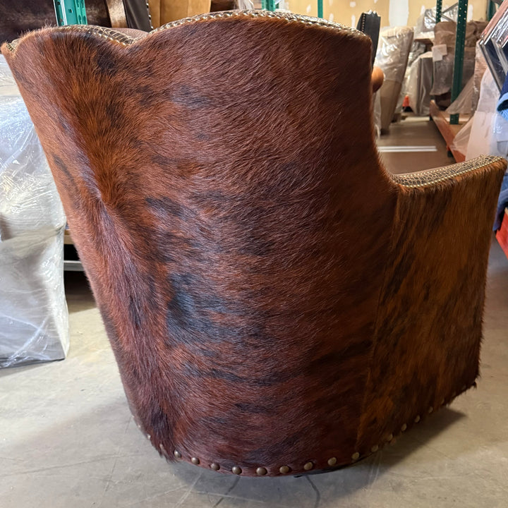 Poncho Cowhide and Croc Swivel/Glider Chair
