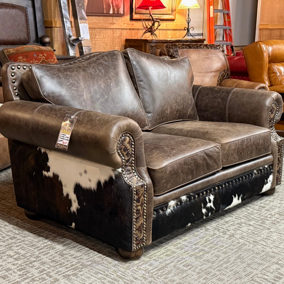Brompton Chocolate Bosque Leather Loveseat