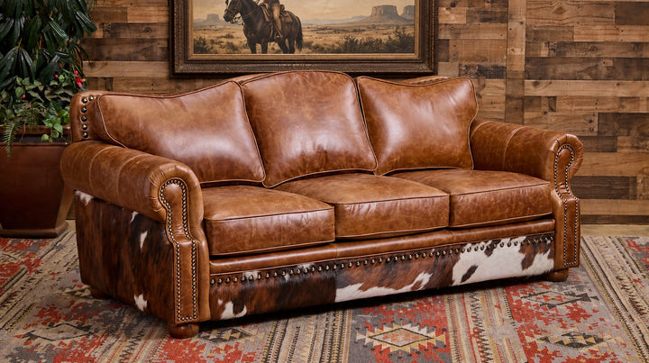 Luckenbach Leather & Cowhide Sofa