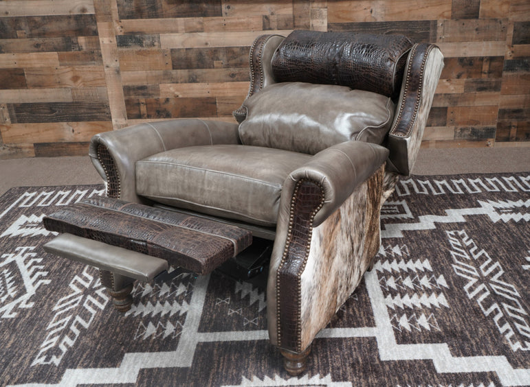 Gaston Leather & Cowhide Recliner