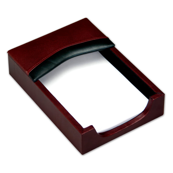 Burgundy & Black Leather Desk Accessory Set