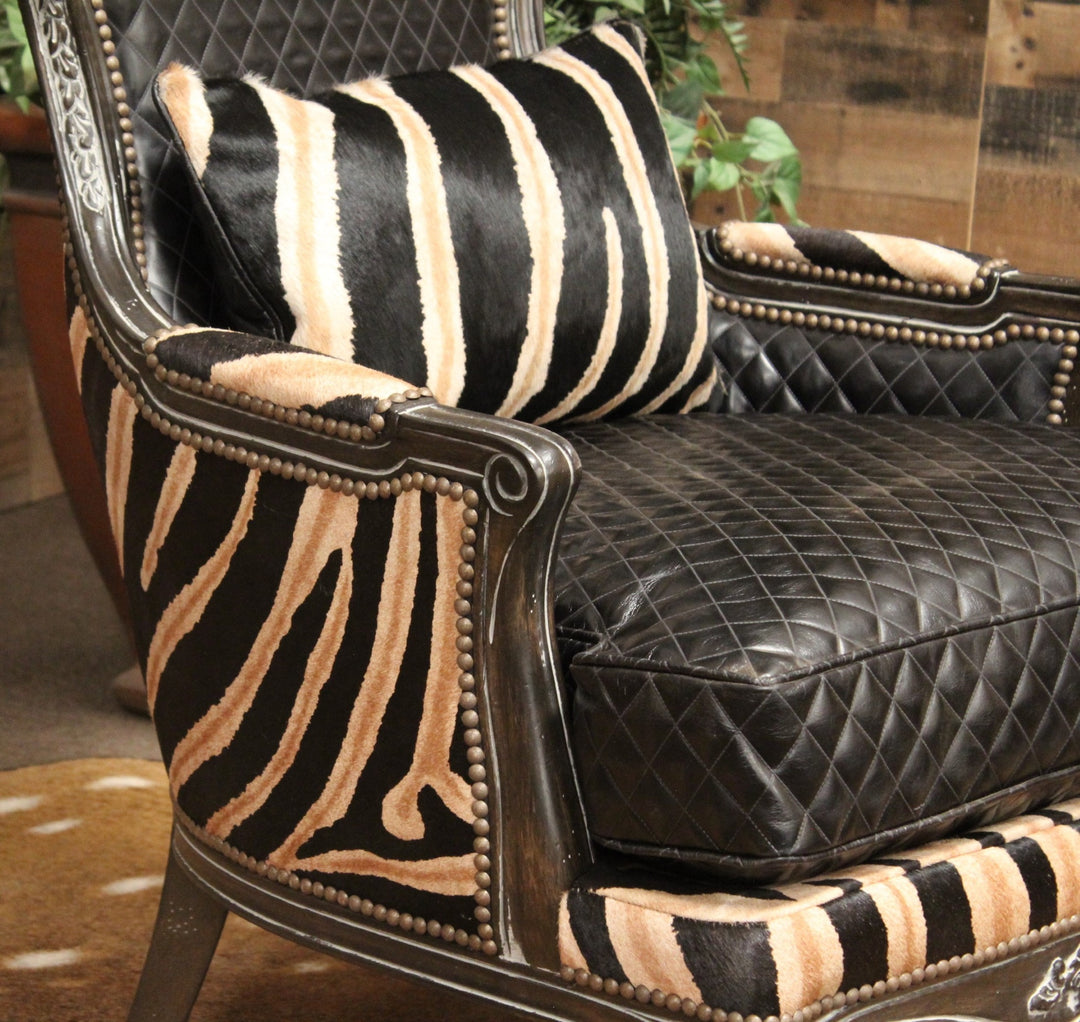Danika Zebra Chair Exotic Leather Chair – Hat Creek Interiors