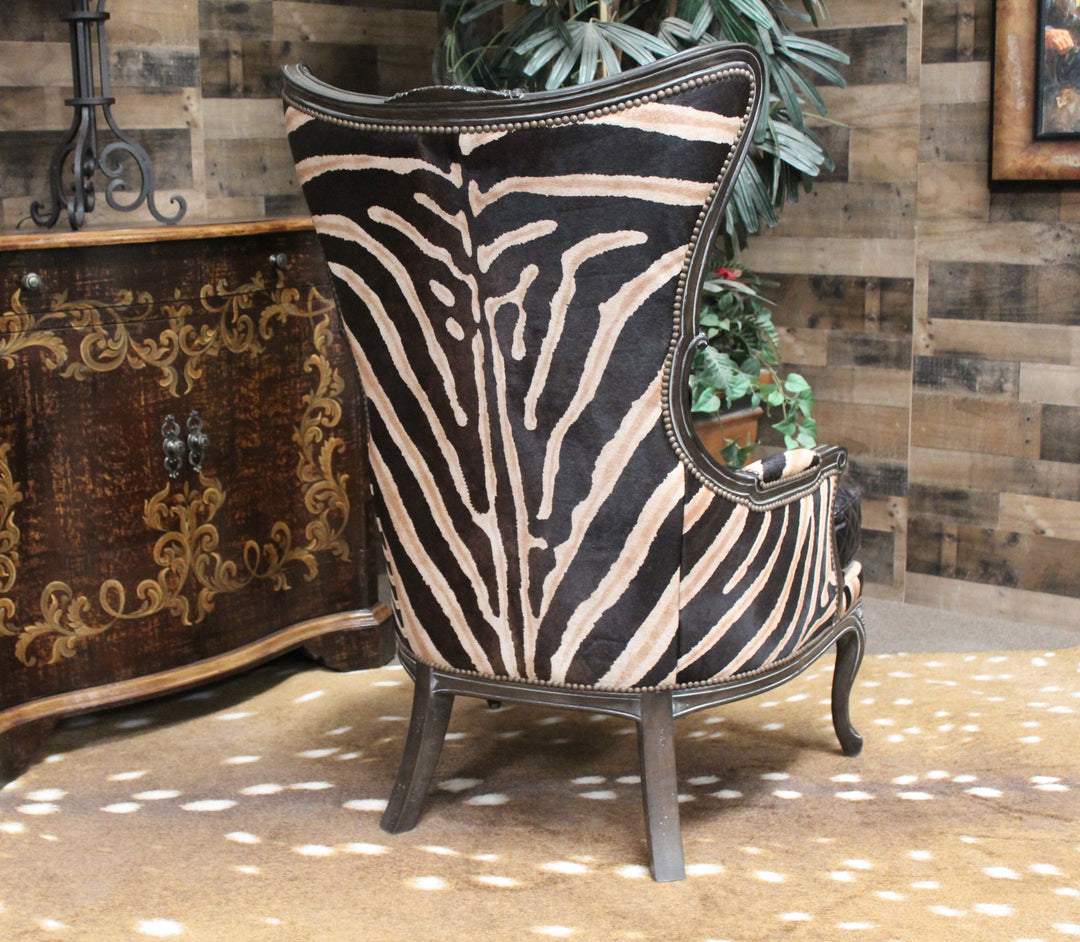 Danika Zebra Chair Exotic Leather Chair – Hat Creek Interiors