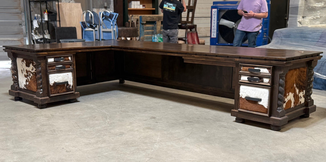 Del Rio Cowhide Office Desk
