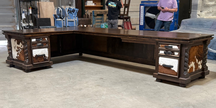 Del Rio Cowhide Office Desk