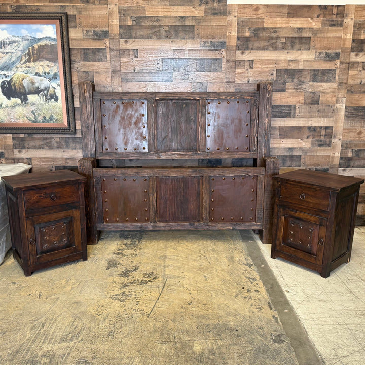 Iron Panel Bed with Nightstands