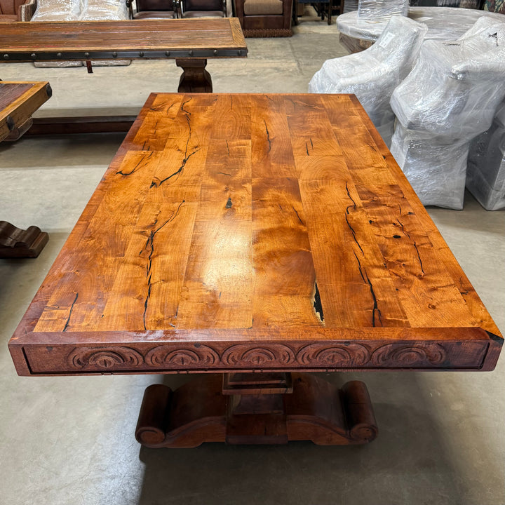 Kalaro 6 Foot Carved Mesquite Dining Table