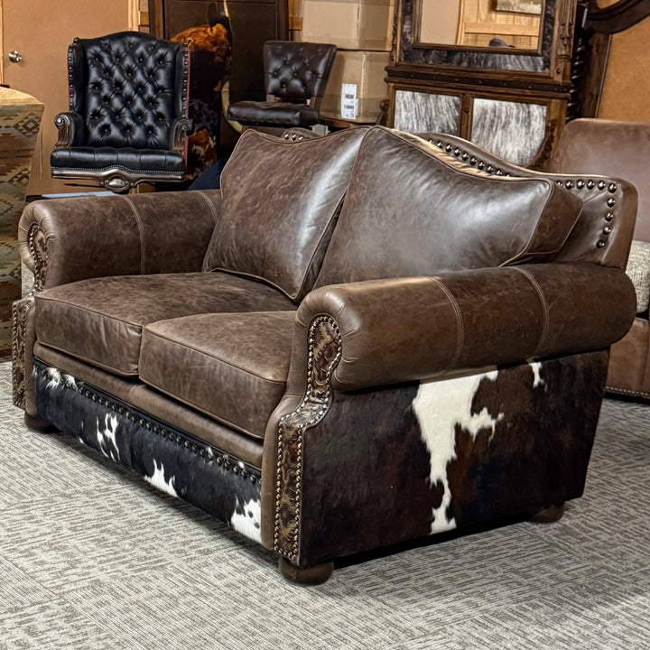 Brompton Chocolate Bosque Leather Loveseat