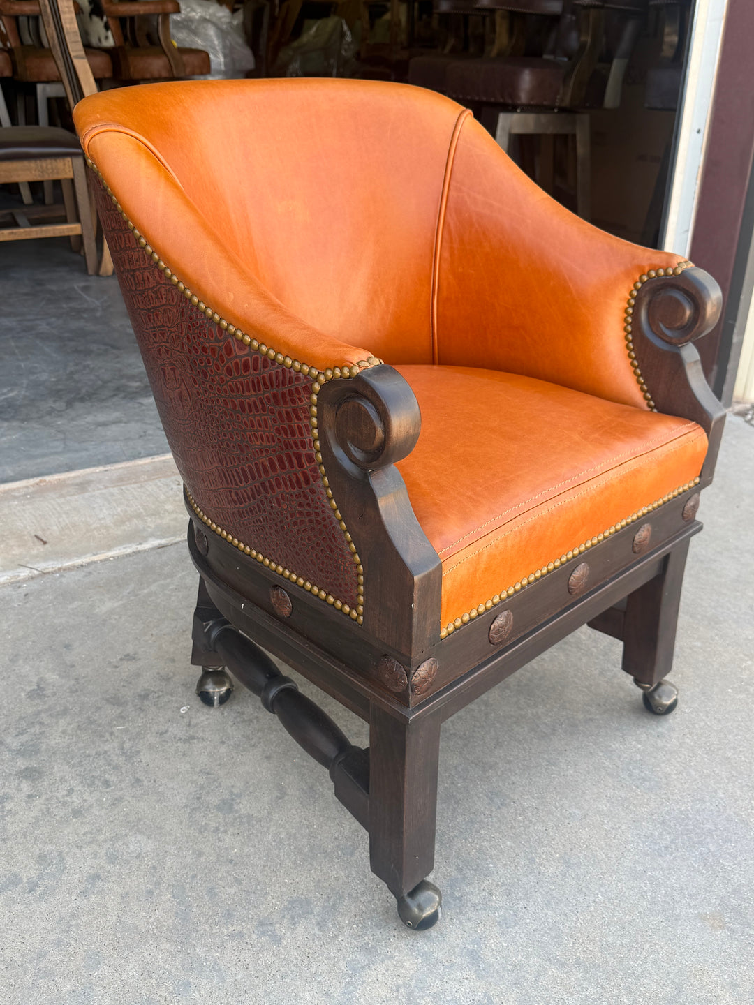 Kurczyn Western Leather Game Chairs (6-Piece Set)