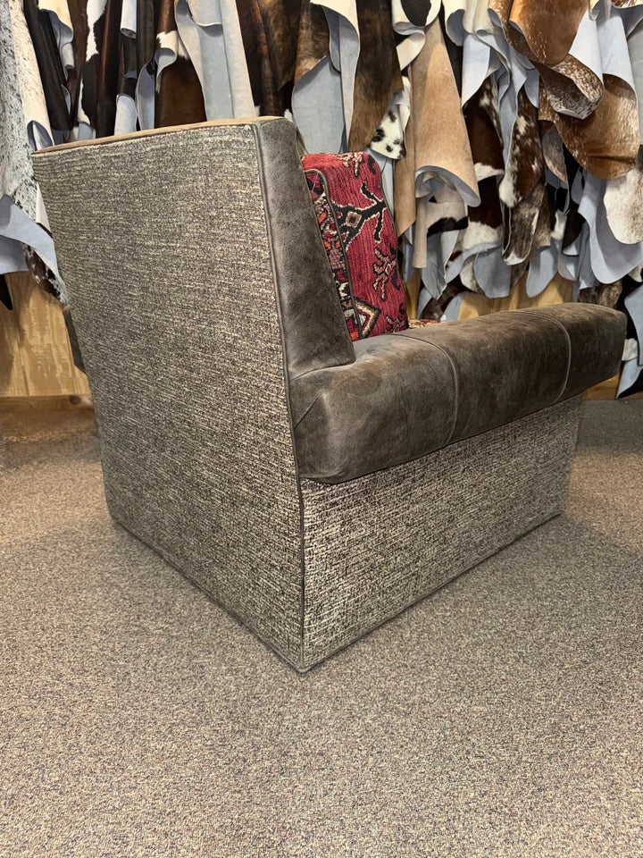 Shania Leather and Fabric Swivel Chair