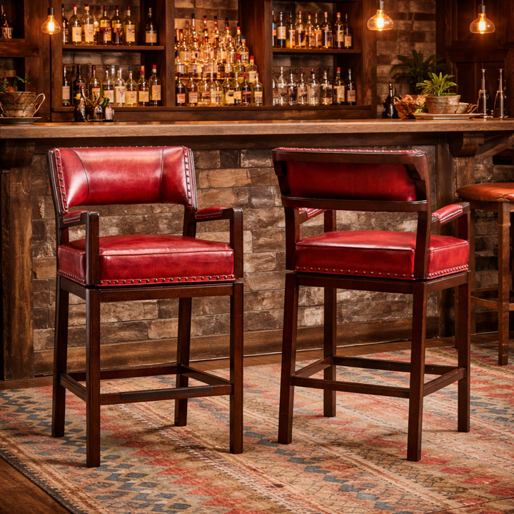 Gunsmoke Leather Bar Stool