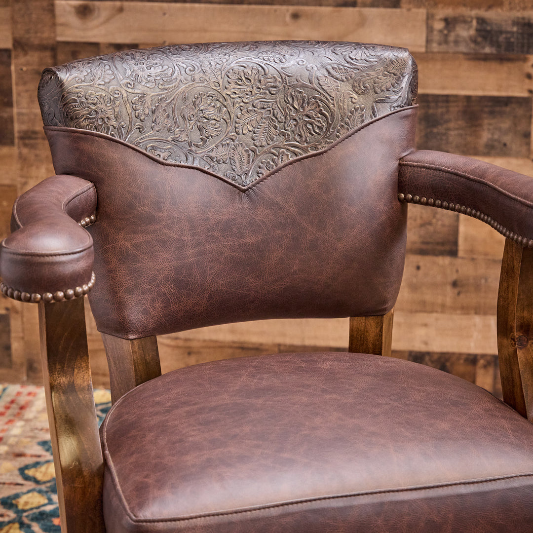Canyon Lake Western Leather Bar Stool