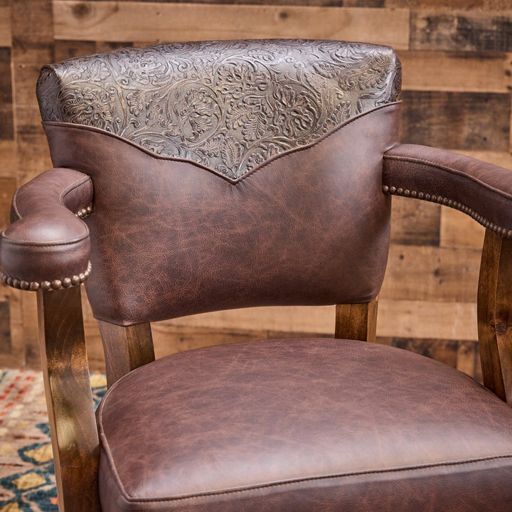 Canyon Lake Western Leather Bar Stool