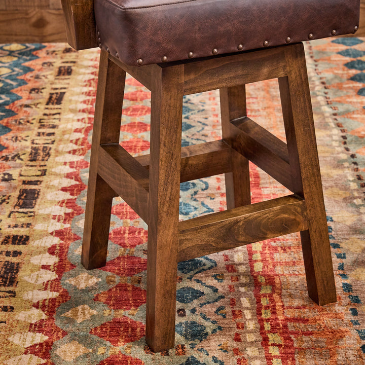 Canyon Lake Western Leather Bar Stool