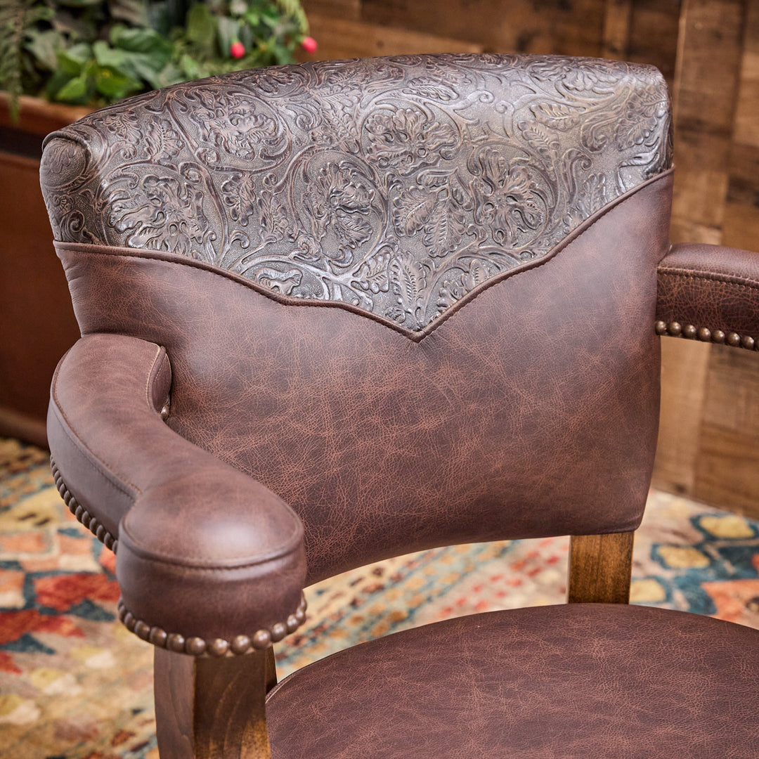Canyon Lake Western Leather Bar Stool