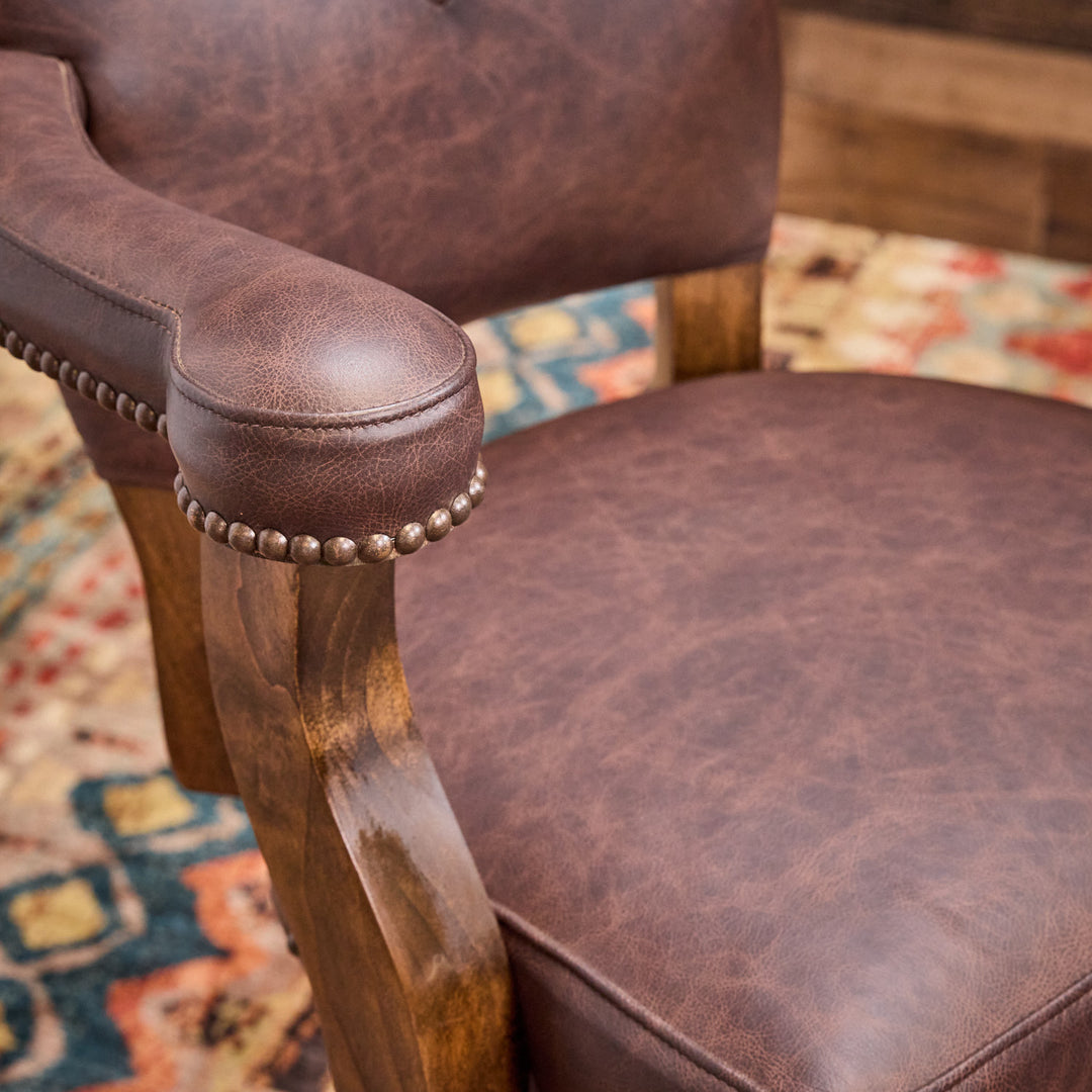 Canyon Lake Western Leather Bar Stool