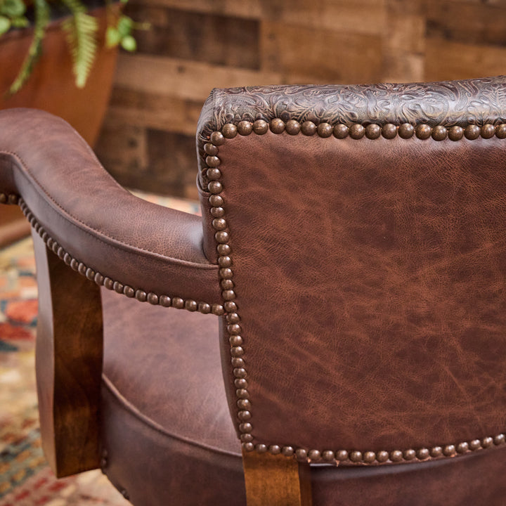 Canyon Lake Western Leather Bar Stool