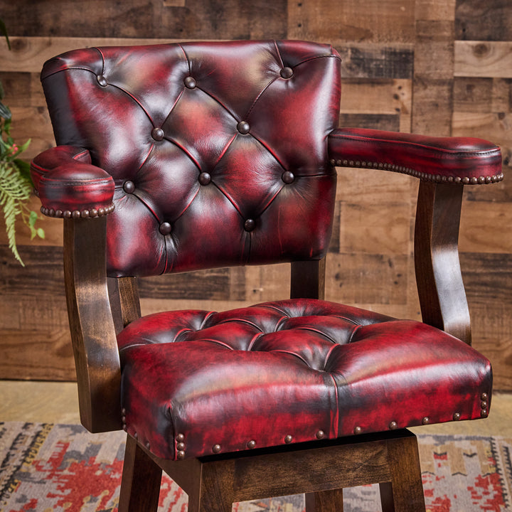 Adobe Coral Leather Bar Stool