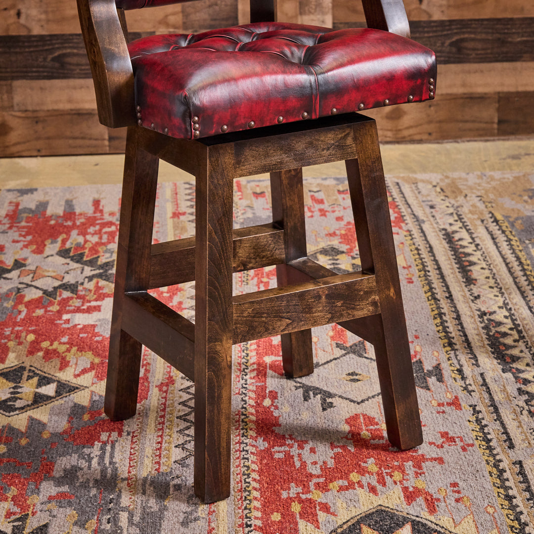 Adobe Coral Leather Bar Stool