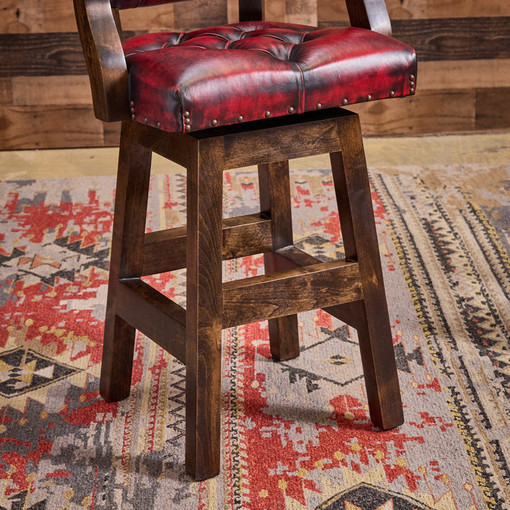 Adobe Coral Leather Bar Stool