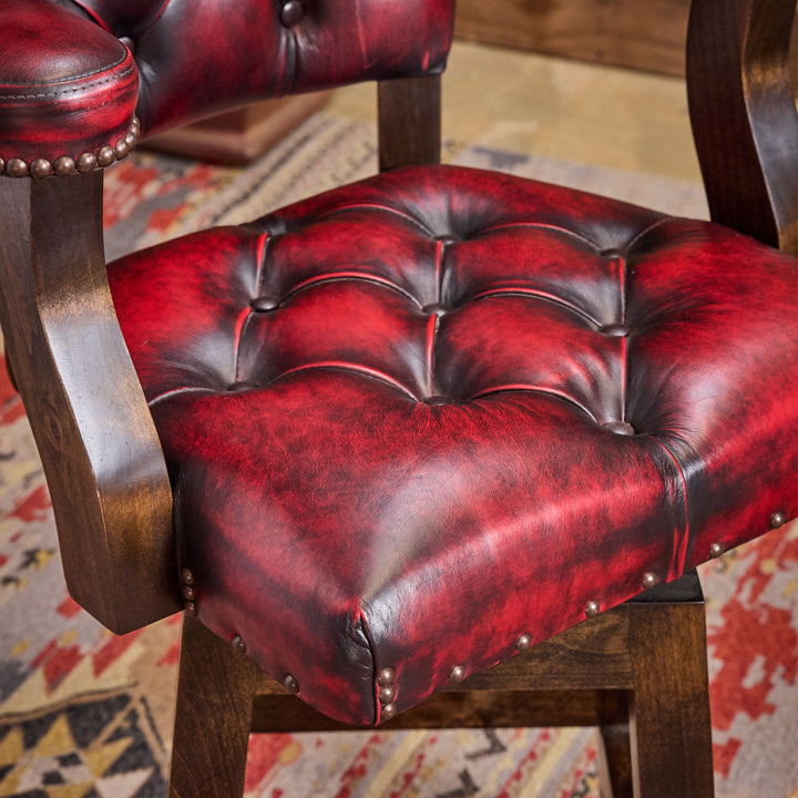 Adobe Coral Leather Bar Stool