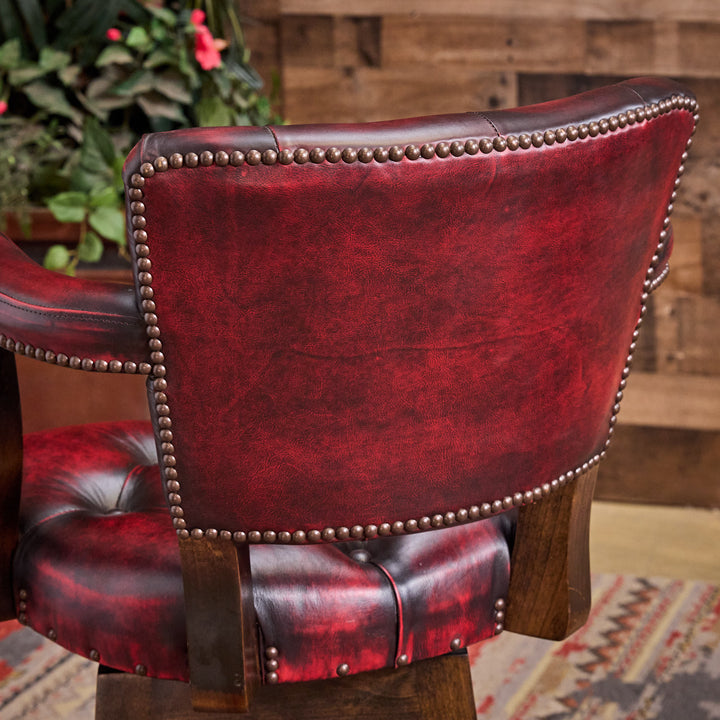 Adobe Coral Leather Bar Stool
