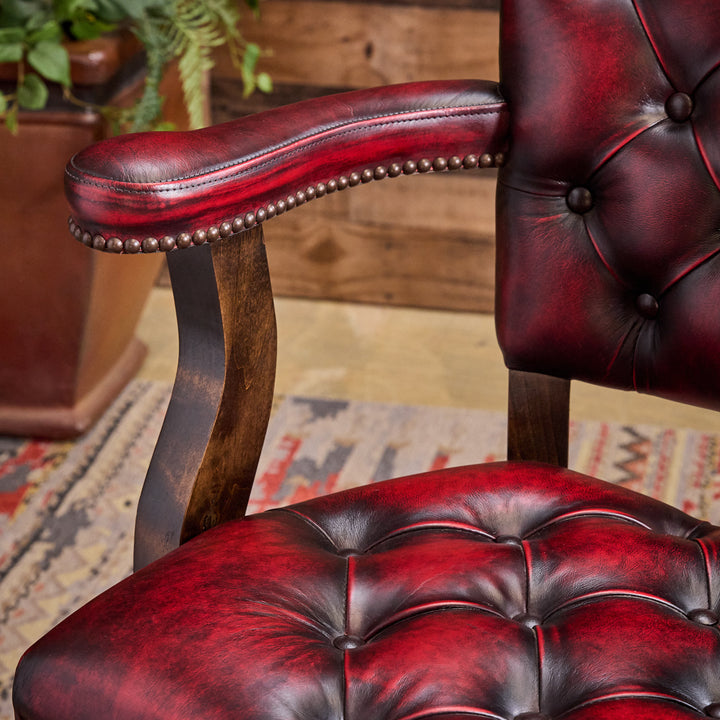 Adobe Coral Leather Bar Stool