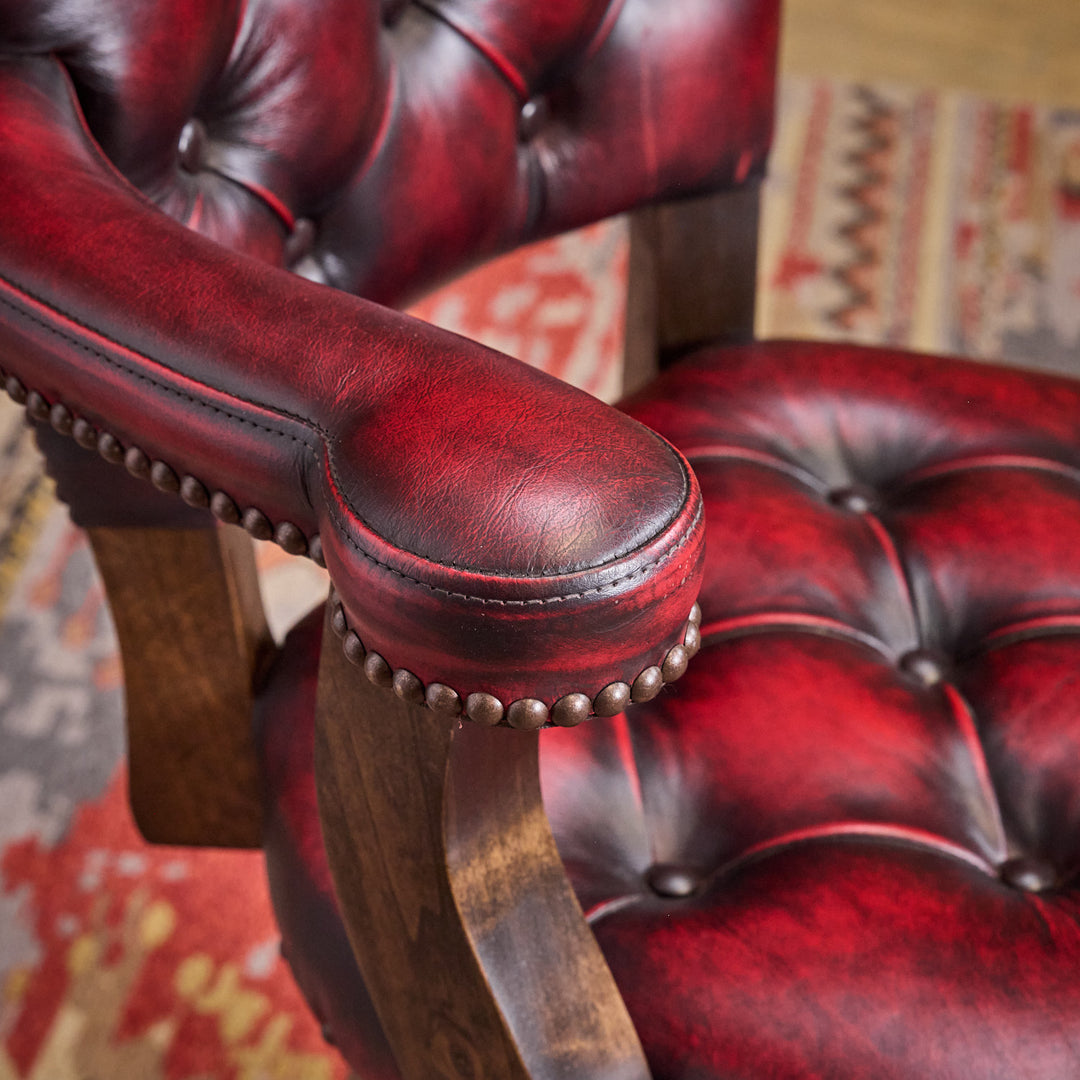 Adobe Coral Leather Bar Stool