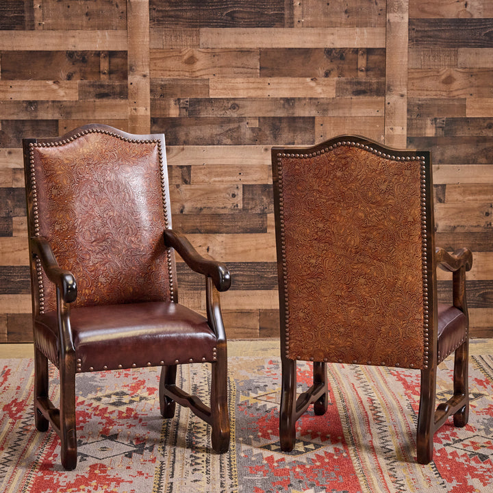 Oak Blossom Western Leather Chair