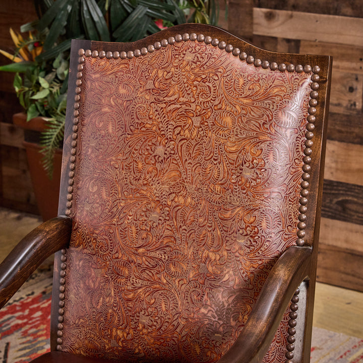 Oak Blossom Western Leather Chair