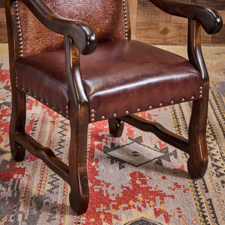 Oak Blossom Western Leather Chair