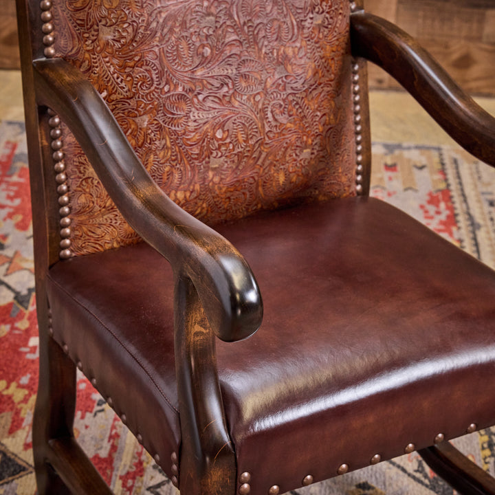 Oak Blossom Western Leather Chair