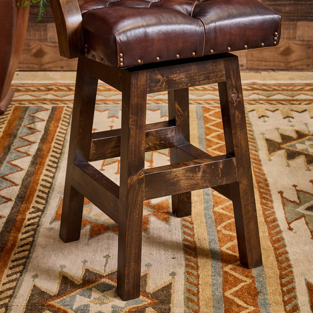 Navajo Western Leather Bar Stool
