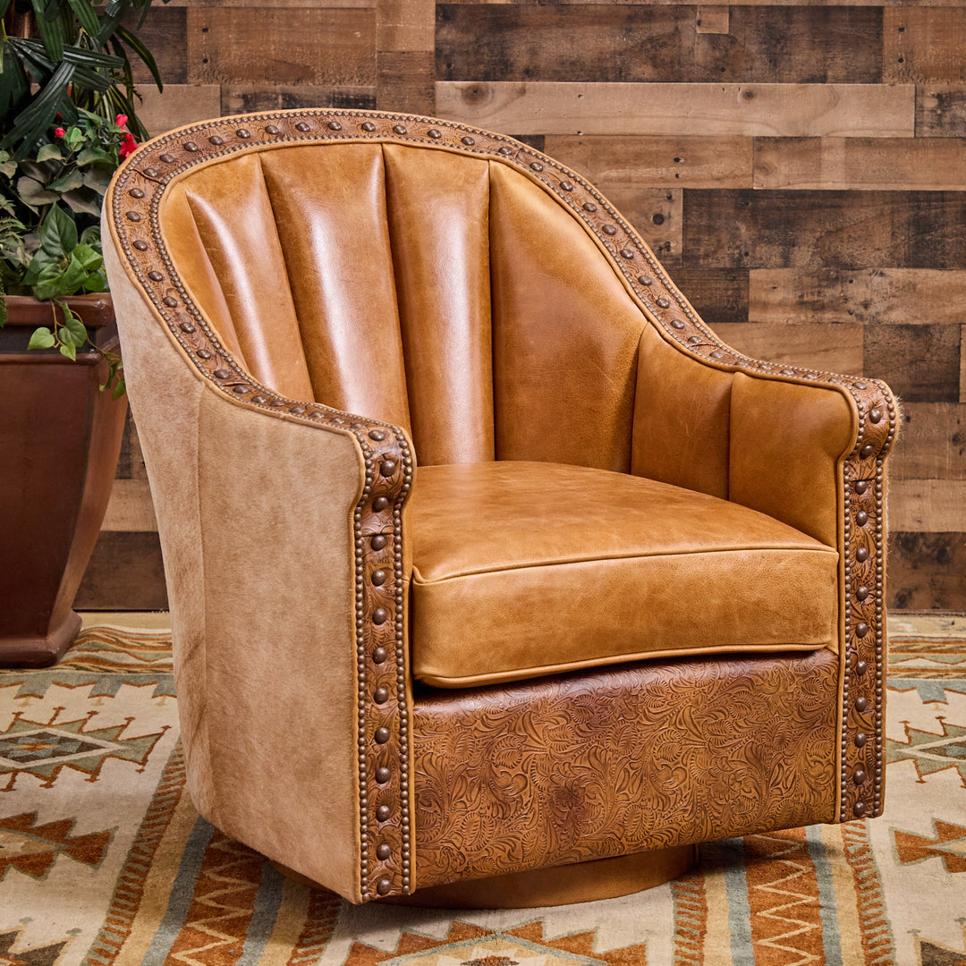 Sycamore Leather and Cowhide Cigar Chair